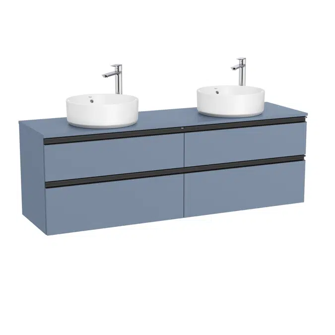 The Gap Base unit with two drawers and centred over countertop basin