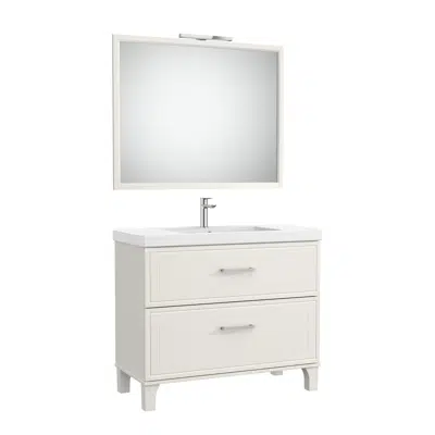 Image pour ROMEA Pack 1000 (base unit with two drawers, basin, mirror and LED wall light)