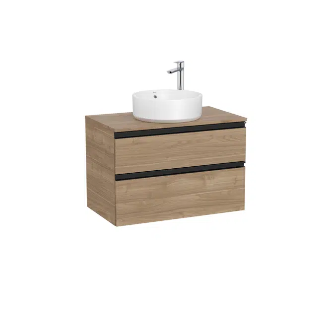 The Gap Base unit with two drawers for over countertop basin