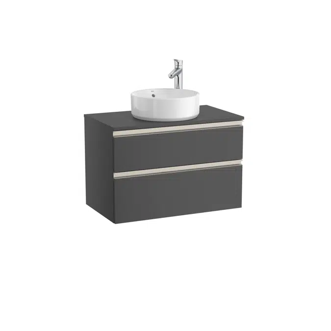 The Gap Base unit with two drawers for over countertop basin