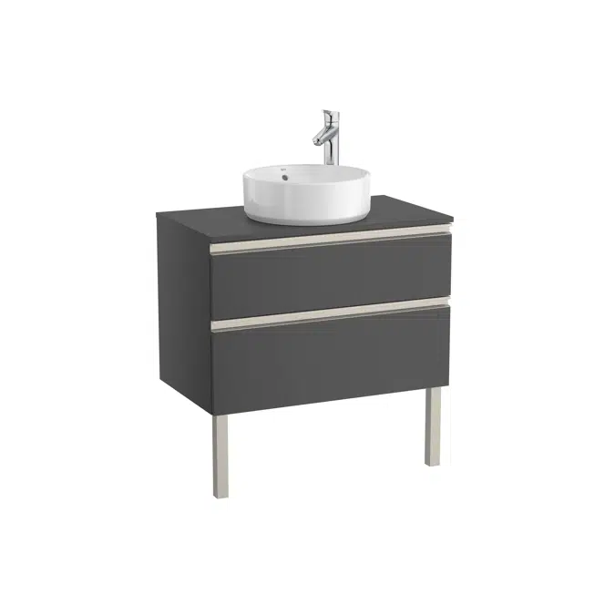 The Gap Base unit with two drawers for over countertop basin