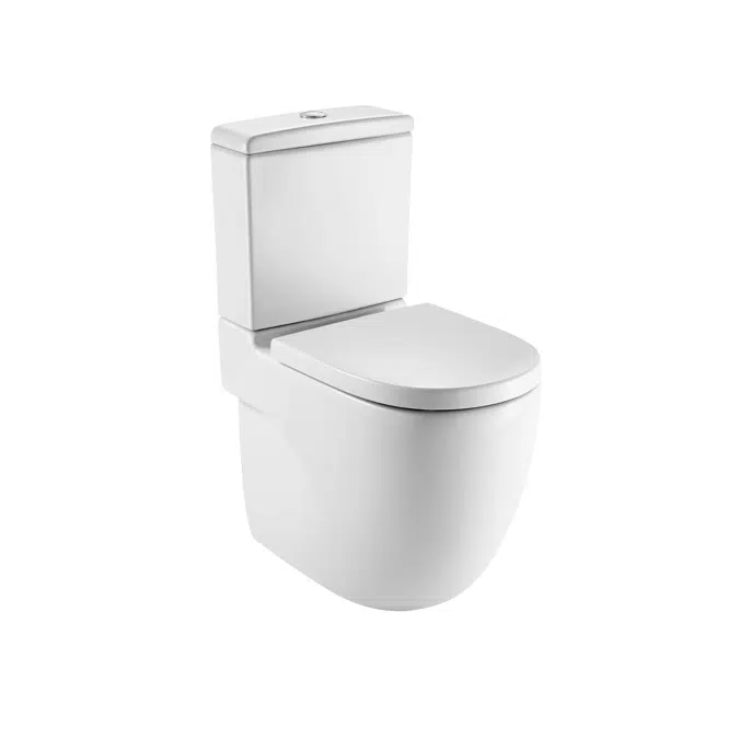 MERIDIAN Comfort height back to wall vitreous china close-coupled WC with dual outlet and touchless mechanism