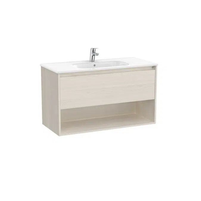 Tenor  Unik - base unit with one drawer, bottom shelf and basin