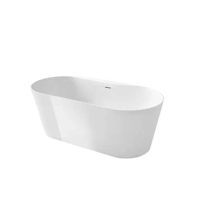 Raina Oval Stonex® freestanding bath with click-clack waste and trap