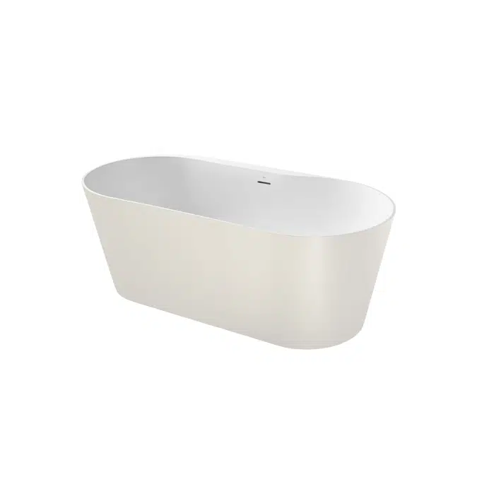 Raina Oval Stonex® freestanding bath with click-clack waste and trap
