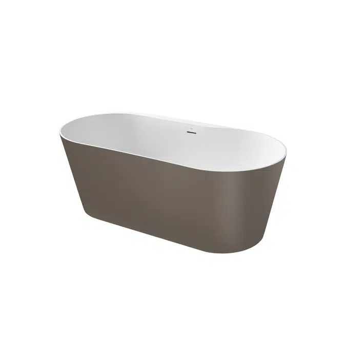 Raina Oval Stonex® freestanding bath with click-clack waste and trap