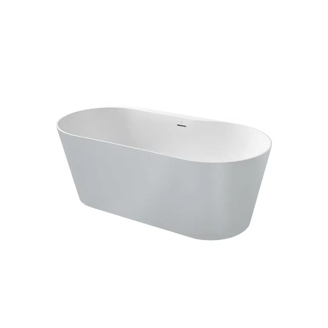 Raina Oval Stonex® freestanding bath with click-clack waste and trap