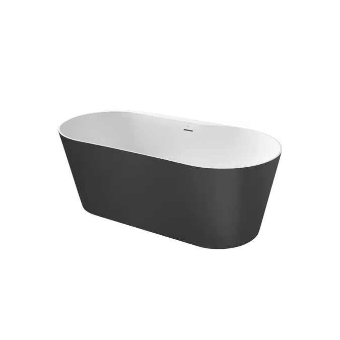 Raina Oval Stonex® freestanding bath with click-clack waste and trap