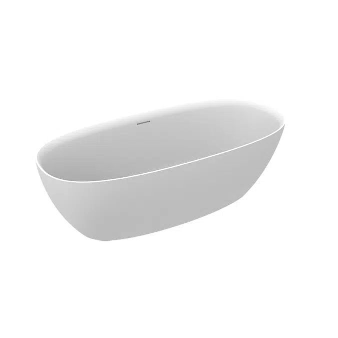 ARIANE Stonex® oval bathtub with click-clack drain and trap