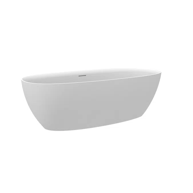 ARIANE Stonex® oval bathtub with click-clack drain and trap