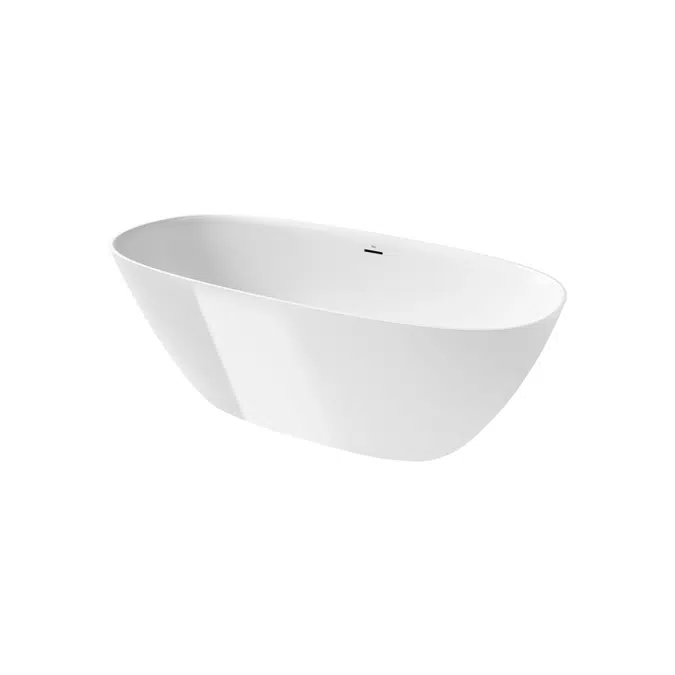 ARIANE Stonex® oval bathtub with click-clack drain and trap