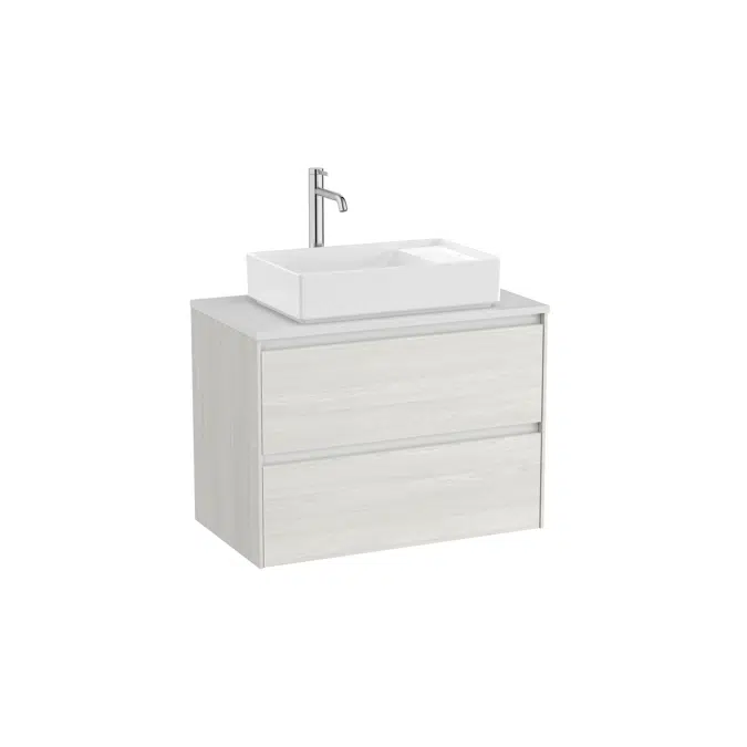 ONA Base unit for over countertop centered hand basin with two drawers