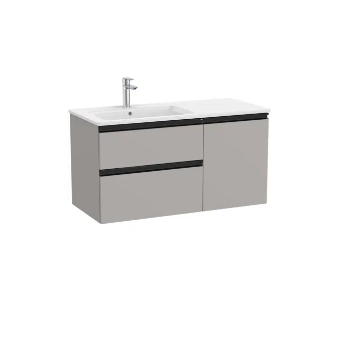 The Gap Unik (base unit with two drawers, one door and slim basin on the left)