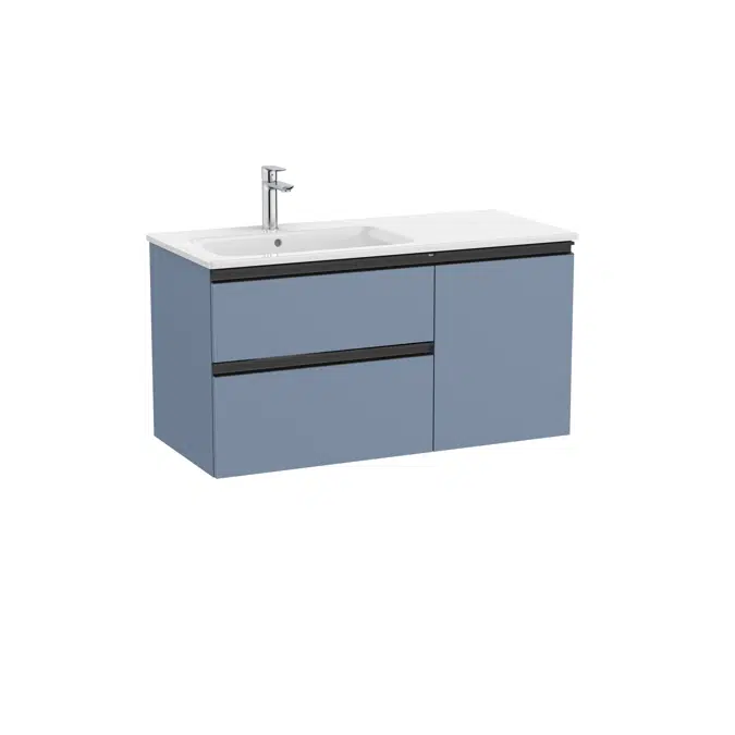 The Gap Unik (base unit with two drawers, one door and slim basin on the left)