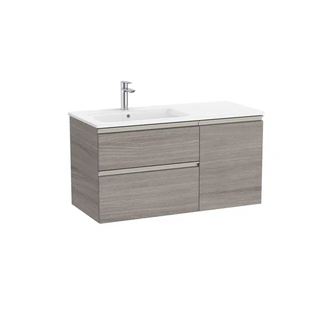 The Gap Unik (base unit with two drawers, one door and slim basin on the left)