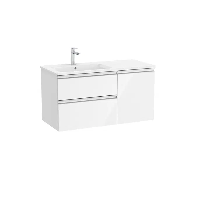 The Gap Unik (base unit with two drawers, one door and slim basin on the left)