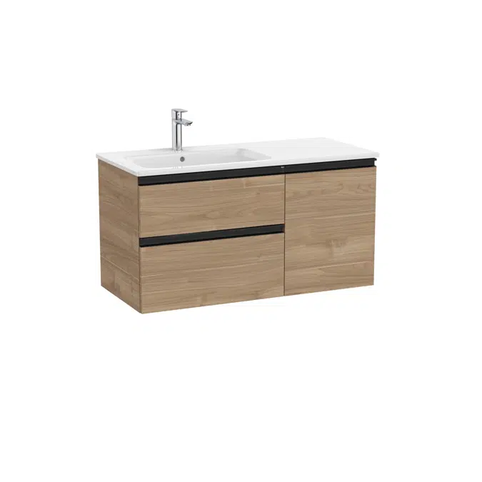 The Gap Unik (base unit with two drawers, one door and slim basin on the left)