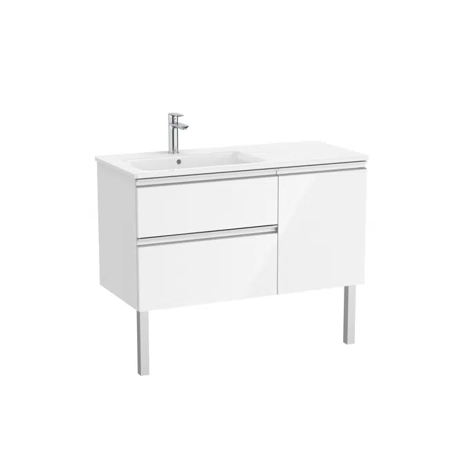 The Gap Unik (base unit with two drawers, one door and slim basin on the left)