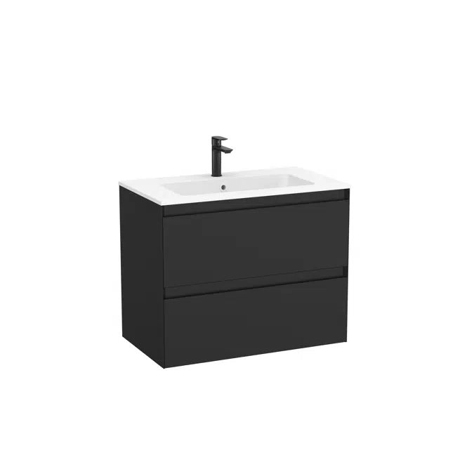 Tenue Unik (base unit with two drawers and Stonex® basin in matt white finish)