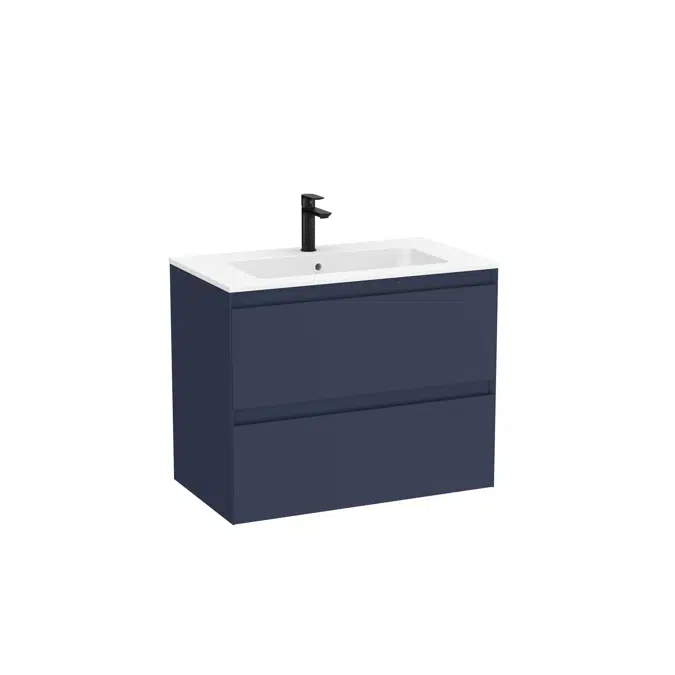 Tenue Unik (base unit with two drawers and Stonex® basin in matt white finish)