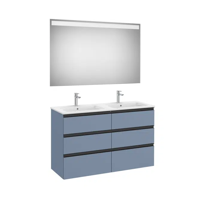 THE GAP 1200 Pack (base unit 6 drawers, double bowl basin and LED mirror)