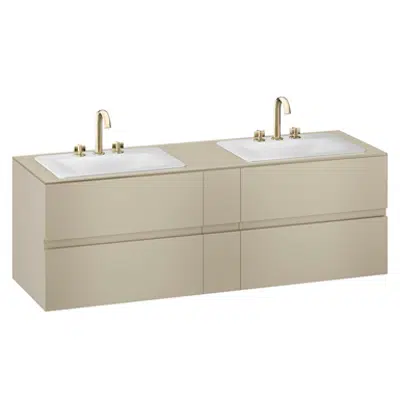 изображение для ARMANI - BAIA 1800 mm wall-hung furniture for 2 countertop washbasins and deck-mounted basin mixers