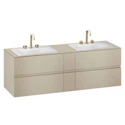kuva kohteelle ARMANI - BAIA 1800 mm wall-hung furniture for 2 countertop washbasins and deck-mounted basin mixers