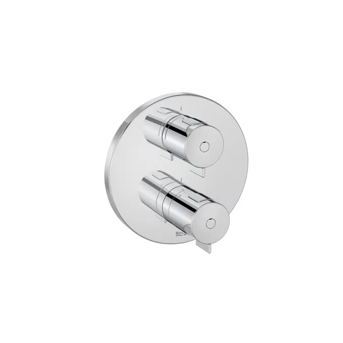 T-500 - Round - Built-in thermostatic shower mixer (1 way). To be completed with RocaBox A525869403