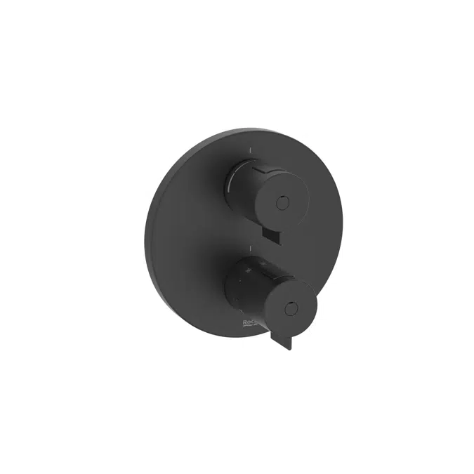 T-500 - Round - Built-in thermostatic shower mixer (1 way). To be completed with RocaBox A525869403