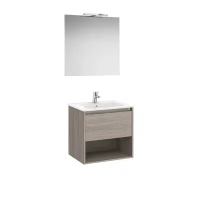 bild för Tenor  Pack - base unit with one drawer, bottom shelf, basin, mirror and LED spotlight