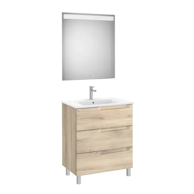 Aleyda Pack (base unit with 3 drawers, basin and LED mirror)