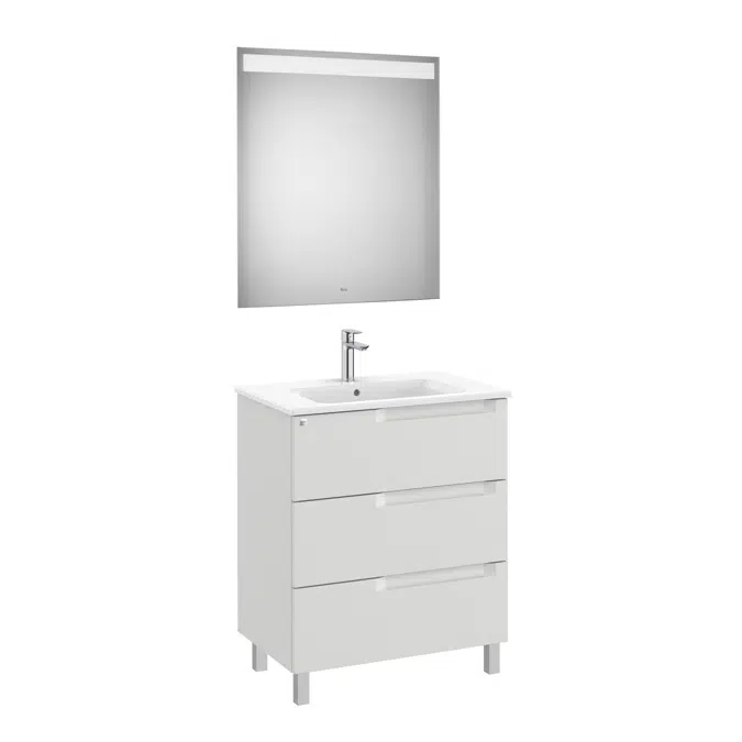 Aleyda Pack (base unit with 3 drawers, basin and LED mirror)