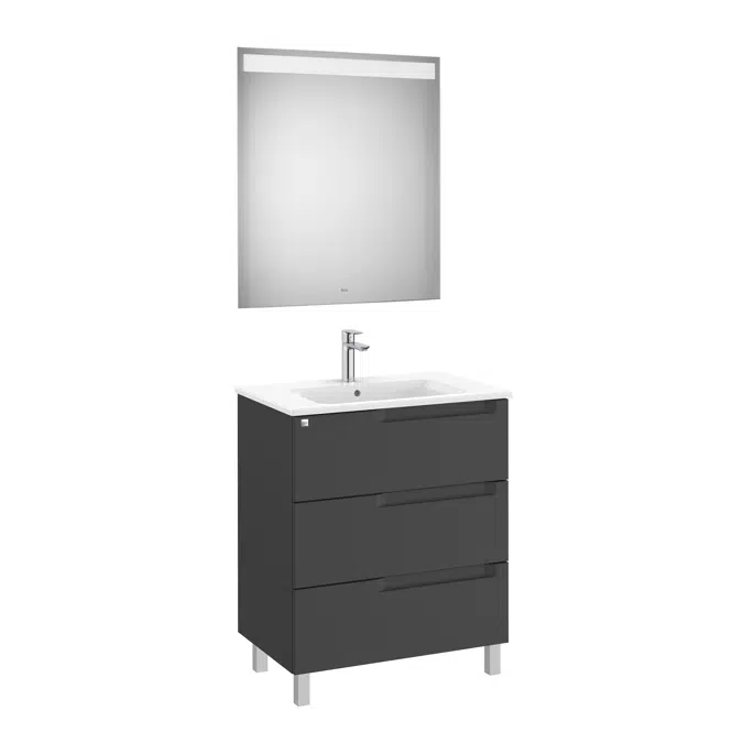 Aleyda Pack (base unit with 3 drawers, basin and LED mirror)