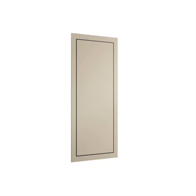 ARMANI - ISLAND Built-in cabinet with right-handed door, magnifying mirror, electrical outlets, shelf and courtesy light