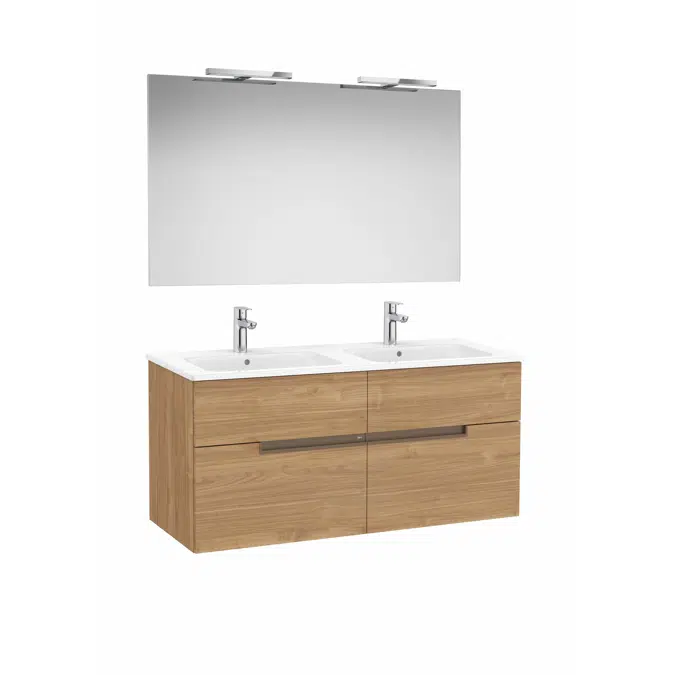 Victoria-N. Pack - base unit with four drawers, double basin, Luna mirror and Starlight LED spotlight