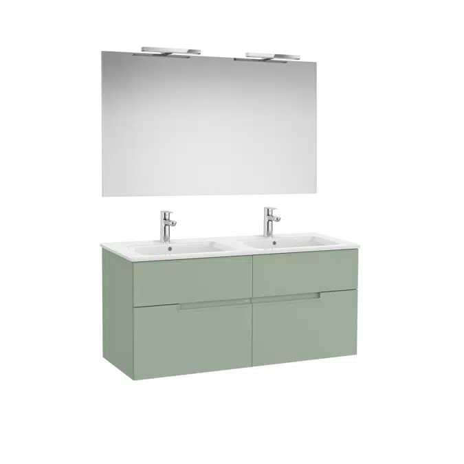 Victoria-N. Pack - base unit with four drawers, double basin, Luna mirror and Starlight LED spotlight