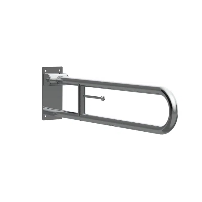 Access COMFORT - Folding grab bar with toilet roll holder bright finish