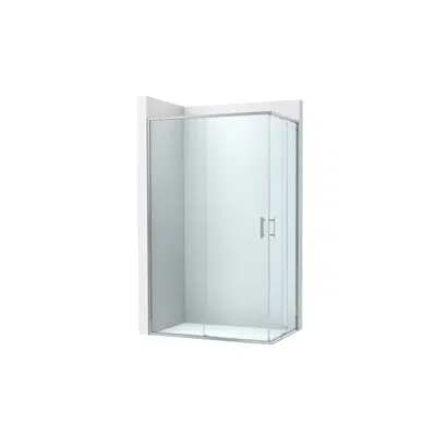 billede til Victoria Plus Corner front shower enclosure with 1 swing door + 1 fixed panel with 1 sliding door + 1 fixed panel