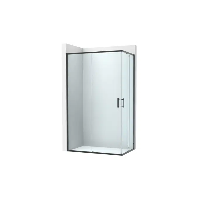 Victoria Plus Corner front shower enclosure with 1 swing door + 1 fixed panel with 1 sliding door + 1 fixed panel