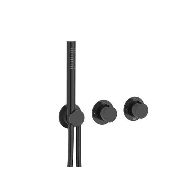 T-Multi Built-in thermostatic shower mixer (2 ways) with  stick hand-shower, swivel wall bracket and 1.70 m PVC shower flexible hose