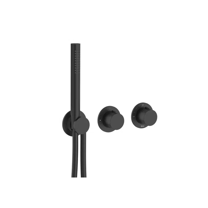 T-Multi Built-in thermostatic shower mixer (2 ways) with  stick hand-shower, swivel wall bracket and 1.70 m PVC shower flexible hose
