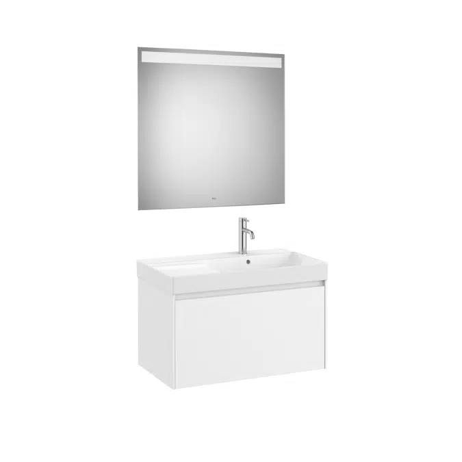 ONA Pack (base unit with one drawer, right hand basin and LED mirror)