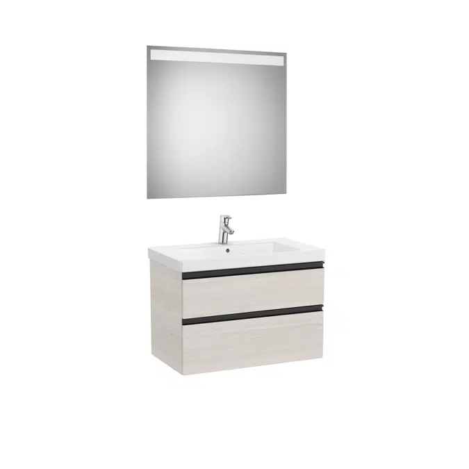 DOMI Pack 800 (base unit w/ two drawers, basin and mirror with LED light)