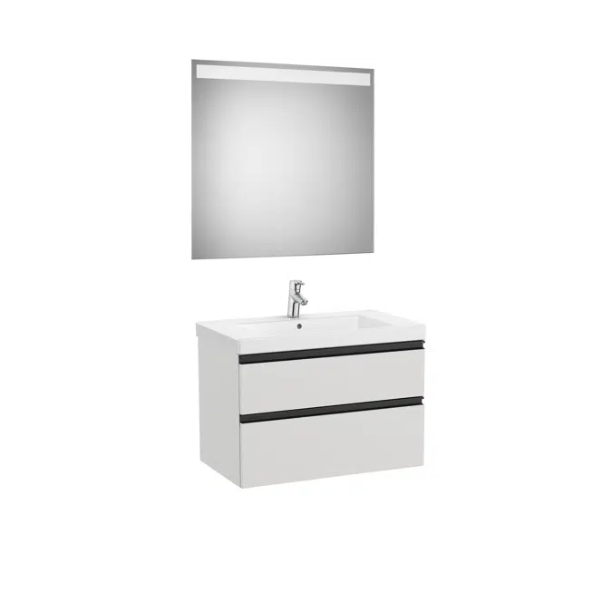 DOMI Pack 800 (base unit w/ two drawers, basin and mirror with LED light)