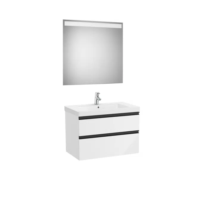 DOMI Pack 800 (base unit w/ two drawers, basin and mirror with LED light)