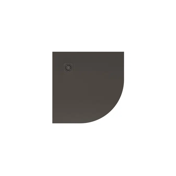 Terran Stonex® corner shower tray. Antislip surface. Gravel texture. Extraslim. Includes high-flow drain of 80 mm height and grid matching the colour of the shower tray