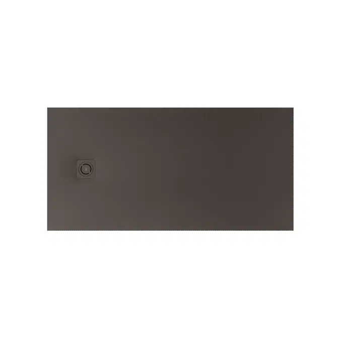 Terran Stonex® rectangular shower tray. Antislip surface. Gravel texture. Extraslim. Includes high-flow drain of 80 mm height and grid matching the colour of the shower tray