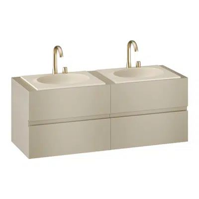 Image for ARMANI - ISLAND 1550 mm wall-hung furniture for 2 countertop washbasins and deck-mounted basin mixers