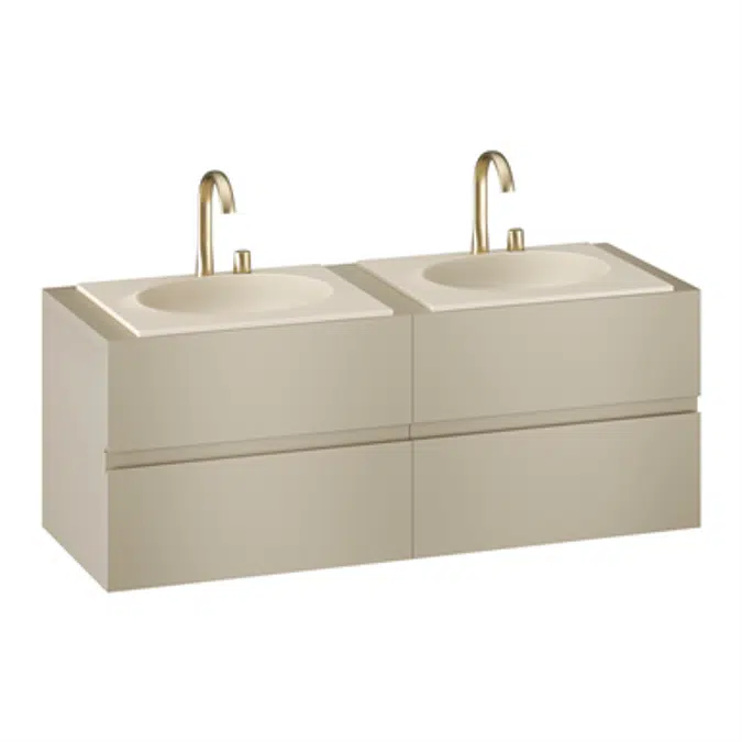 ARMANI - ISLAND 1550 mm wall-hung furniture for 2 countertop washbasins and deck-mounted basin mixers