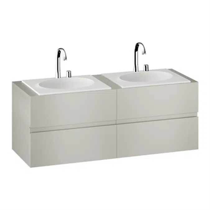 ARMANI - ISLAND 1550 mm wall-hung furniture for 2 countertop washbasins and deck-mounted basin mixers